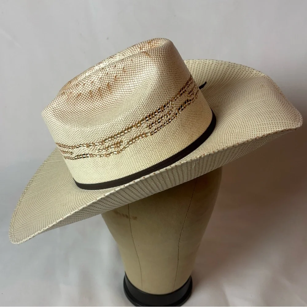 NWT Twister Kids Bangora Paper Straw Cowboy Western Hat Size Large Ivory Tan